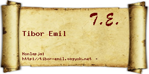 Tibor Emil névjegykártya
