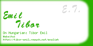 emil tibor business card